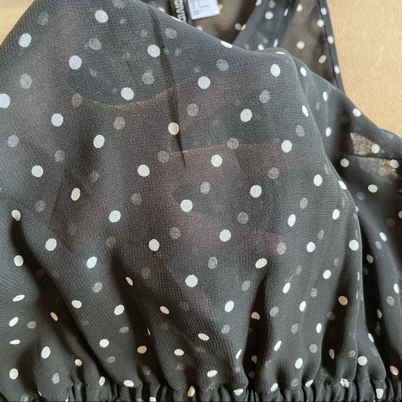 H&M Polka Dot Sleeveless Dress - Black and White, Size 4 - Picture 2 of 5